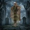 Creatori di Atmosfera per Escape Room Halloween Animatronics Decorazione Fantasma da Appendere, Falciatore della Morte Prop Attivato dal Suono con Decorazioni LED Occhi Luminosi