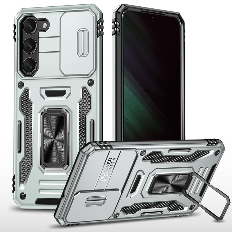 For Samsung S26 Ultra S25 Edge S24 S23 FE S22 S21 Plus Heavy Duty Protection Case Hard 2 in 1 Slide Camera Kickstand Phone Cover