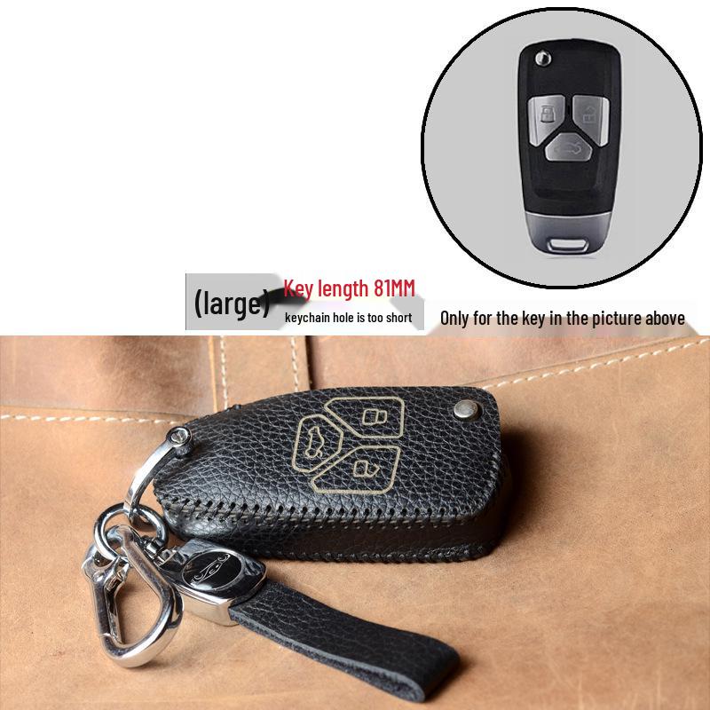 Real Leather Case for Modified Folding Keys: Compatible with Xiongbing Kia, Honda, Toyota, Iron General Remotes