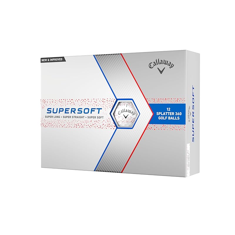 

Callaway golf ball SUPERSOFT 23 RED SPLATTER 1 dozen (12 pieces) 2 piece construction White (alignment red)