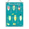 Recetas de Cócteles PROSECCO Letrero de Metal Retro para Pared Placa Cocina Hogar Bar Pub Cafetería