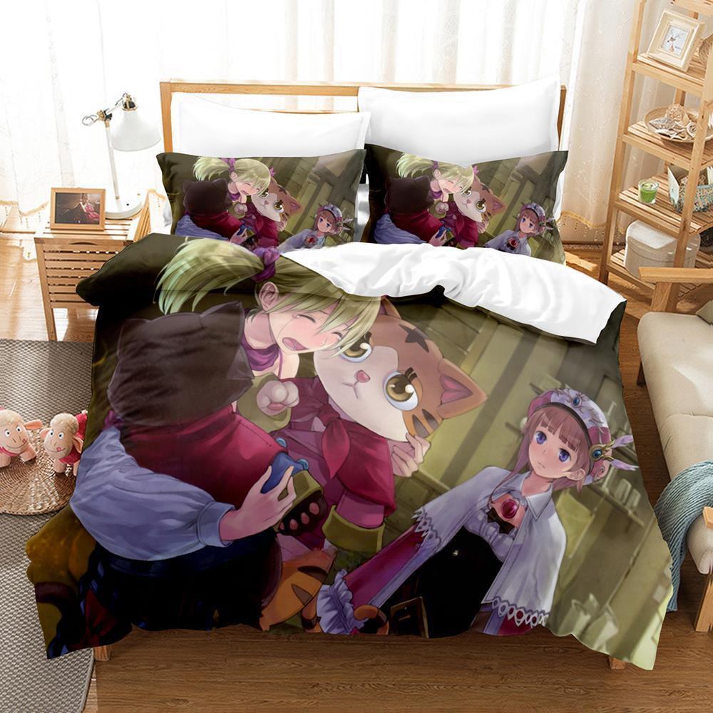 Atelier Totori The Adventurer Of Arland Bedding Set Cartoon Anime three-piece Set Adult Kid Bedroom Duvet Cover Sets 3D Kawaii