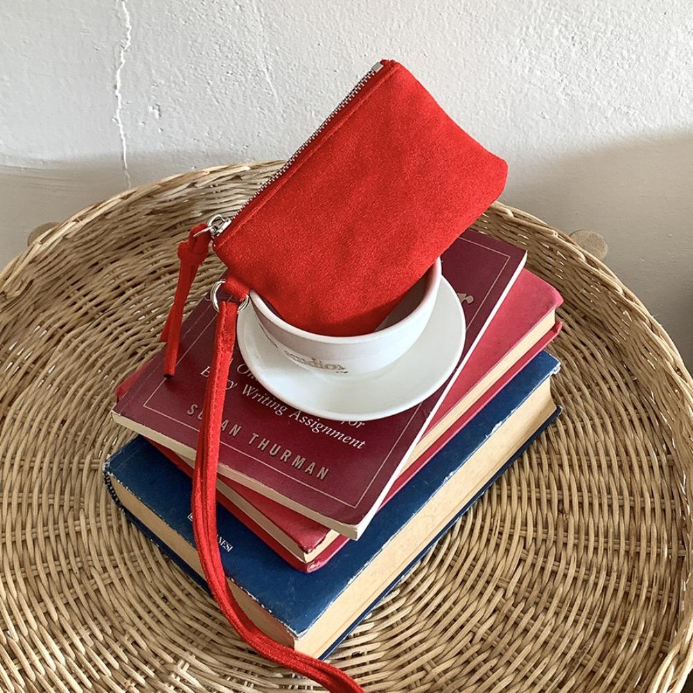 Leopard Print Suede Coin Purse Portable Lipstick Key Bag Women Shoulder Bag Mini Storage Bag Small Wallet Travel Neck Bag