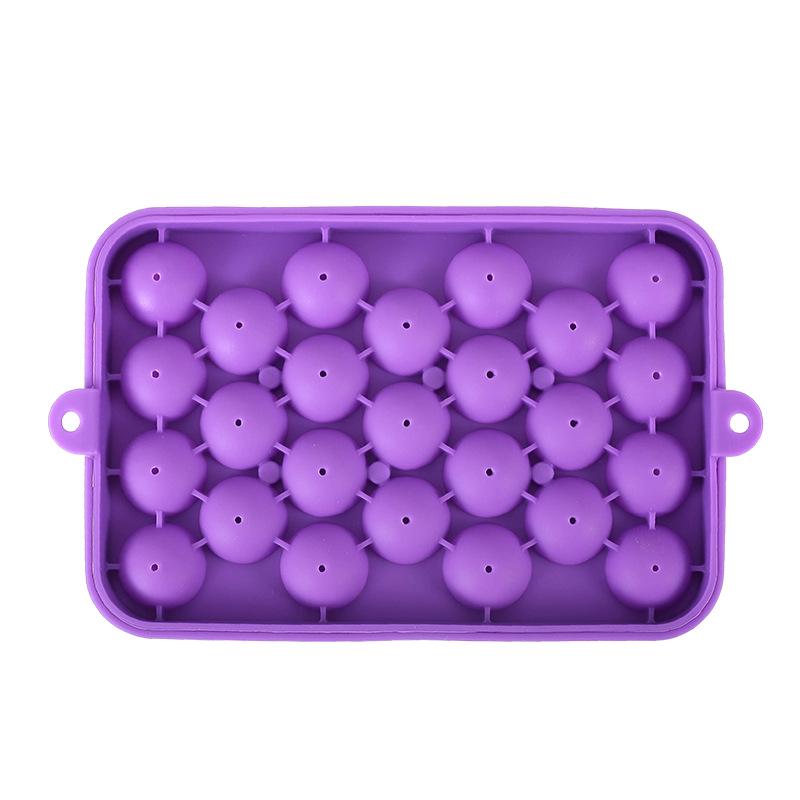 In Stock 25-Grid Silicone Ice Ball Tray with Lid, Easy-Release Round Ice Cube Mold for Fruit Infusions