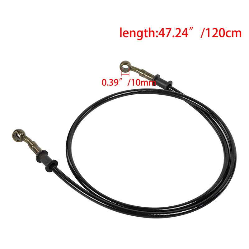 Motocykl Dirt Bike Opletená brzdová hadice Ocelové brzdové lanko Hydraulická trubka 28 stupňů Banjo 500mm-1200mm pro univerzální motocykl