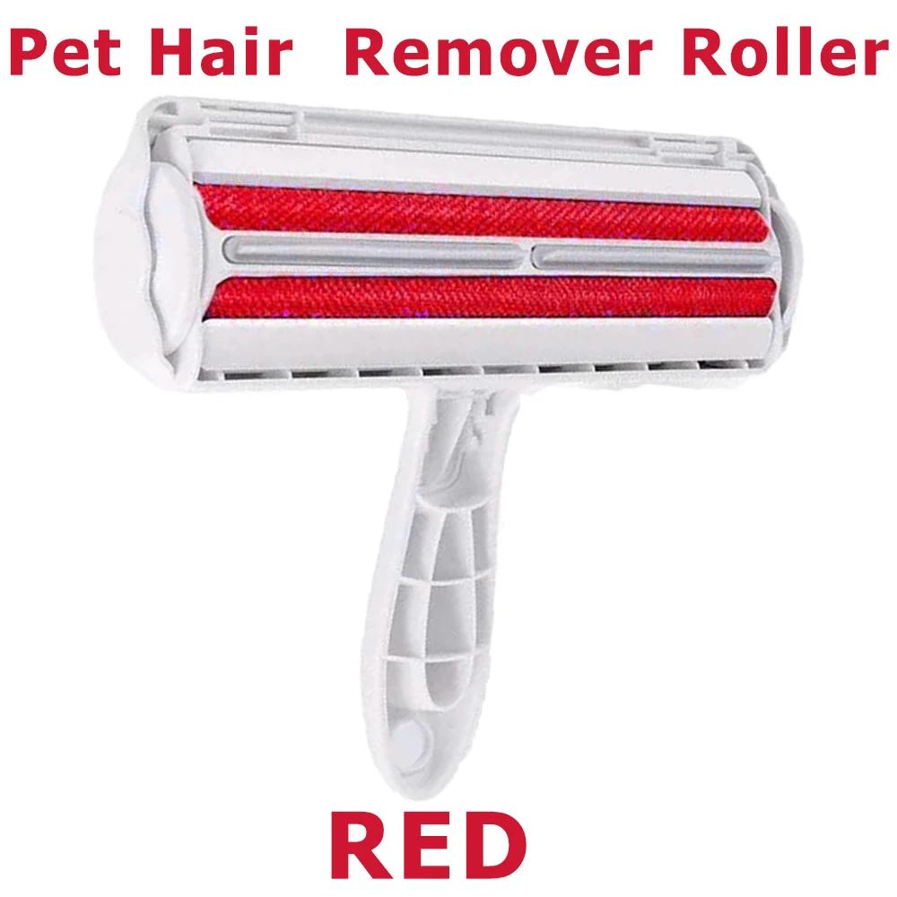 Pet Hair Roller Remover Lint Brush 2-Way Dog Cat Comb Tool Convenient Cleaning Dog Cat Fur Brush Base Home Furniture Sofa Clothe