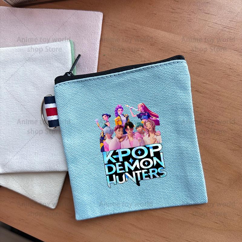 KPop Demon Hunters Makeup Bag Women Cute Anime Canvas Multicolored Pencil Case Zipper Hand-carried Finishing Storage Bags Gift