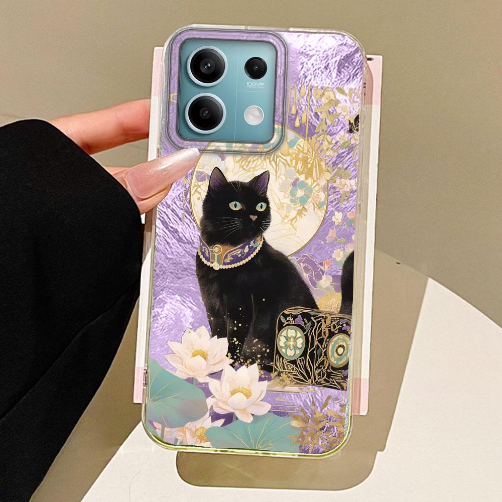 

Чехол для телефона Lucky Purple Cat с текстурой ледника для Xiaomi Mi 13T 14T Pro 11 Lite NE 5G, парный чехол, силиконовые задние сумки, мягкая обложка Xiaomi 11 Lite NE белый