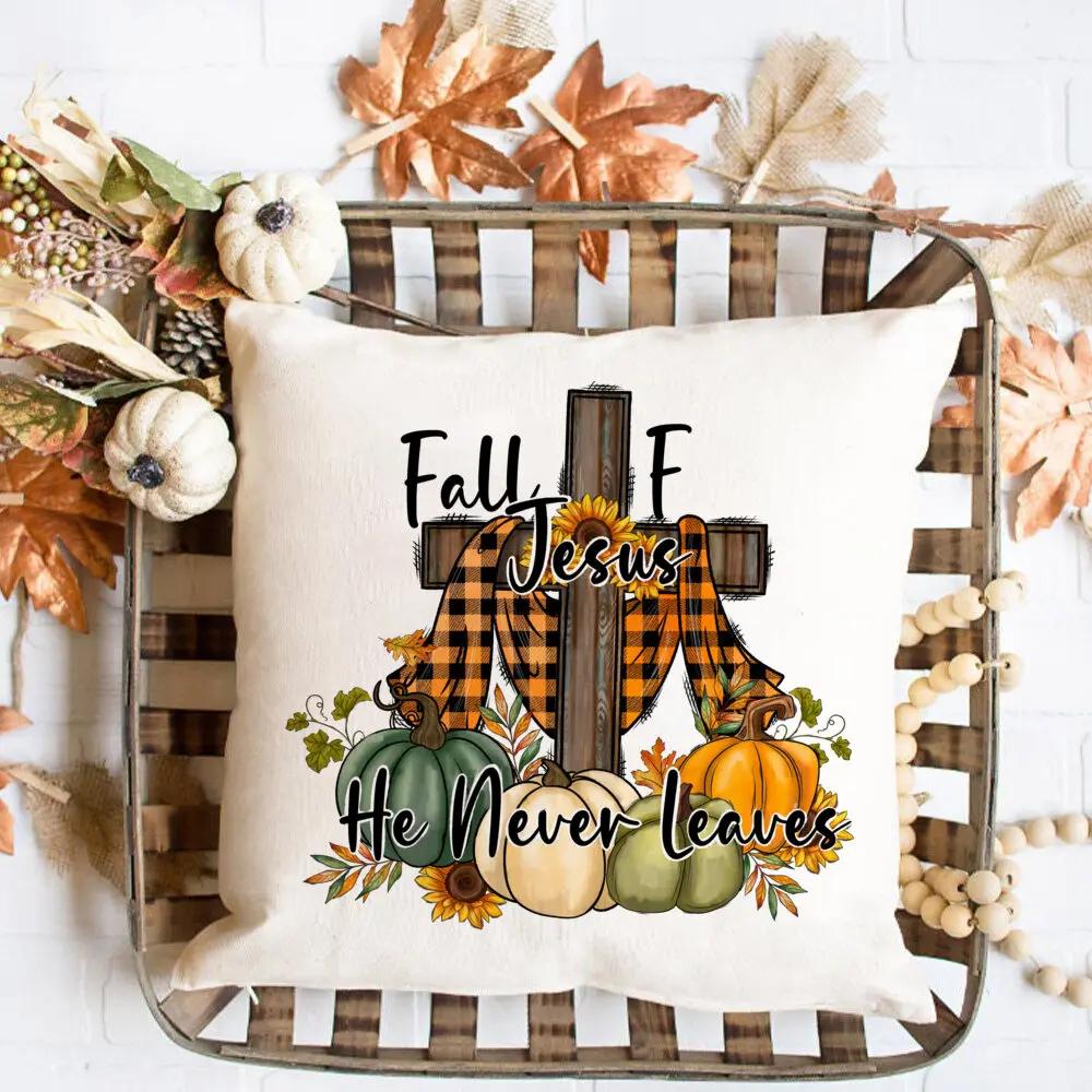 Hello Pumpkin Printed Pillow Case Autumn Party Decor Home Cushion Cover Fall Holiday Pillowcase Thanksgiving Halloween Best Gift