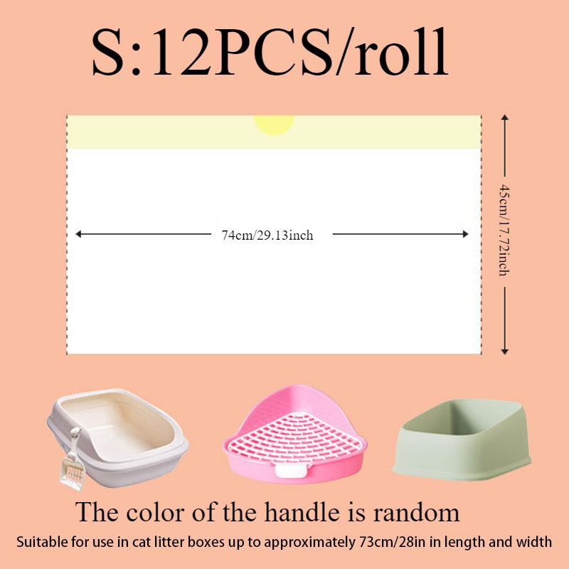 1/2/3Rolls Disposable Cat Litter Bags Disposable Pet Waste Bag with Drawstring Quick Clean Portable Cat Litter Box Liners Bags