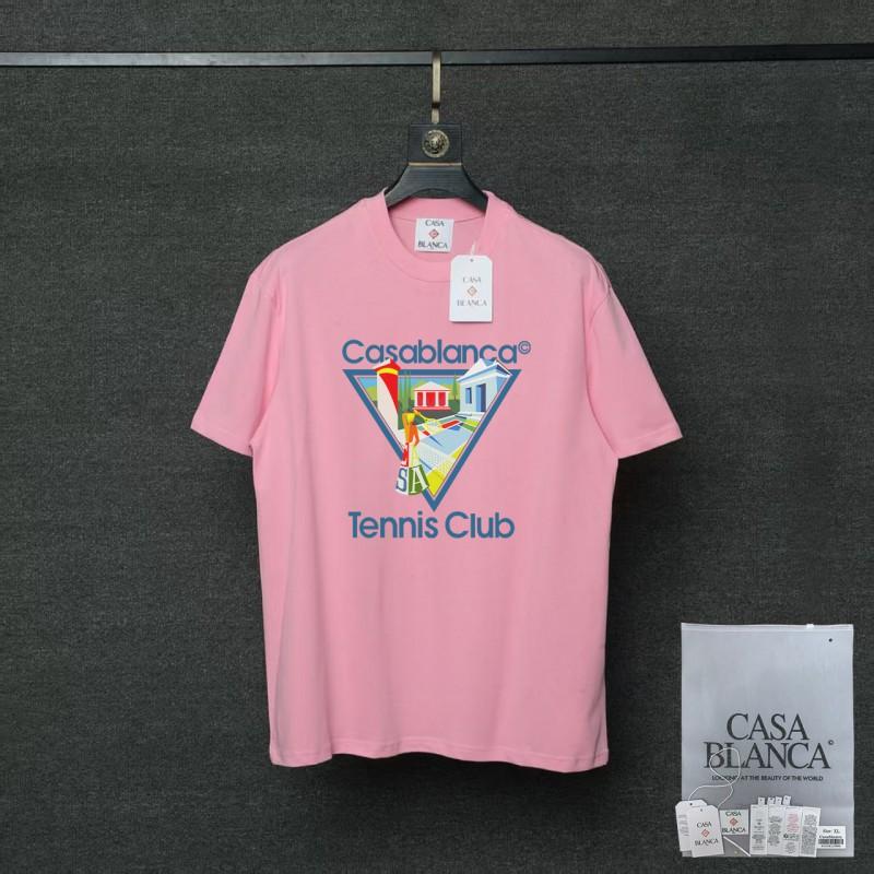 T-shirt en coton Casablanca Streetwear Coupe ample pour homme - T-shirt à manches courtes et col rond surdimensionné en 12 couleurs