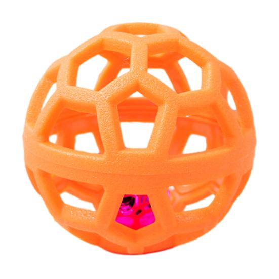 Pet Toy Hollow Ball Shape Built-in Bell Pet Toy Bite-Resistant Soft TPR Material Interactive Dog Toy Boredom Relief Dog Toy