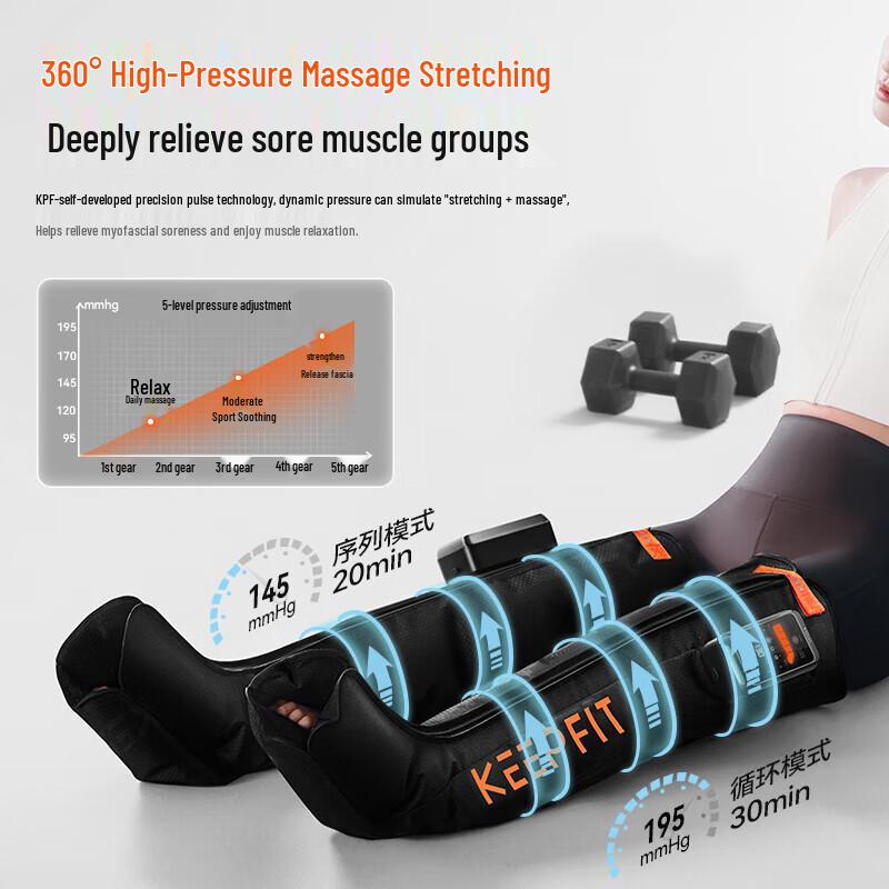 Keepfit Air Compression Leg Massager Recovery Boots