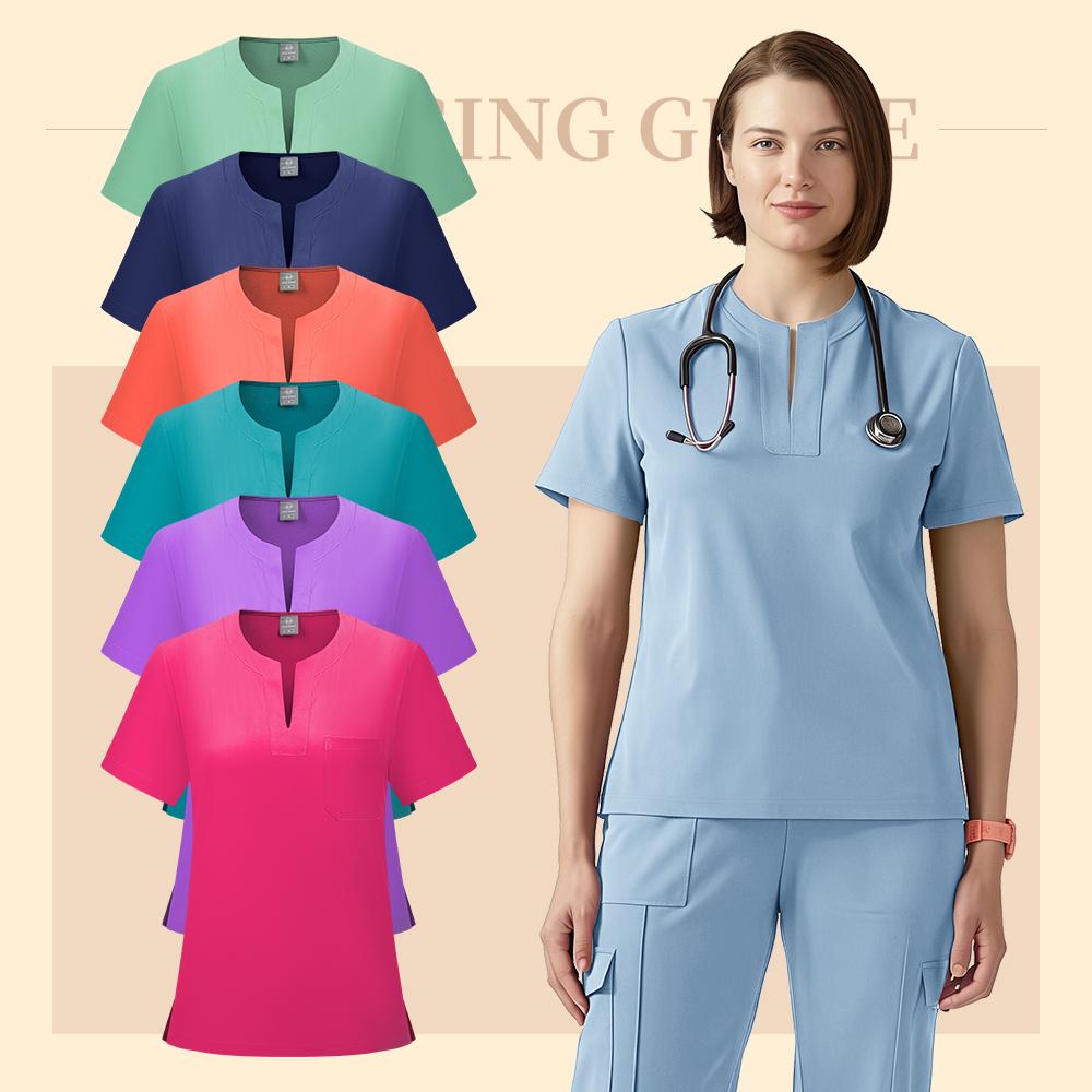 Mehrfarbige Krankenhaus-Kitteluniform Damen Schönheits-Arbeitskleidung Krankenschwester Zahnchirurgie-Anzug Medizinische Kitteluniformen Chirurgieanzüge