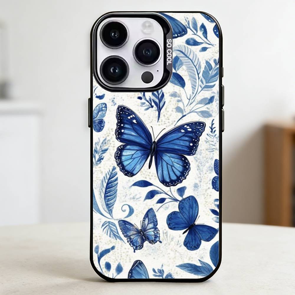 Butterflies Phone Case for Color Silver Shell For IPhone 17 16 15 14 13 12 11 Pro Max Plus