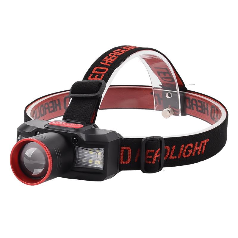 White Laser Induction Night Fishing Headlamp with TYPE-C Charging and Telescopic Zoom