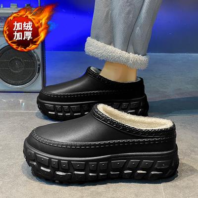 Baotou Cotton Slippers Winter Velvet Warm Home Indoor Couple Tires Thick-soled Non-slip Waterproof Cotton Shoes