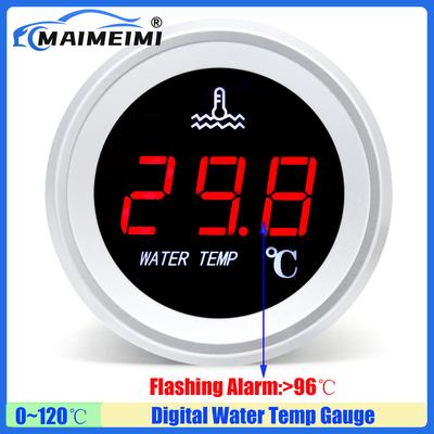 MAIMEIMI Auto Car Digital 0-120℃ Water Temperature Gauge with Flashing Warning RED LED Water Temp Meter+Sensor 1/8NPT 12V24V