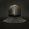 Medieval Bascinet Nasal Helmet with Chainmail Aventail Knight Armor Helmet for LARP, SCA, and Cosplay Gift