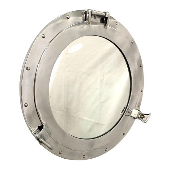 Nautical Porthole Mirror Chrome Ship Style, 30.48 Cm Coastal Decor Bathroom Vanity Mirror Entryway Hall Accent Unique Gift