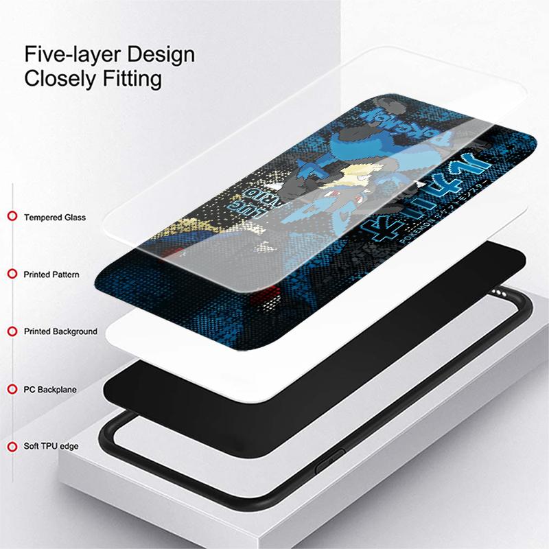 Glass Case for Samsung Galaxy S25 Ultra S20 FE S21 S23 Plus S25+ S22 S24+ S23+ S24 Luxury Phone Cover Hot Cartoon Pokemon