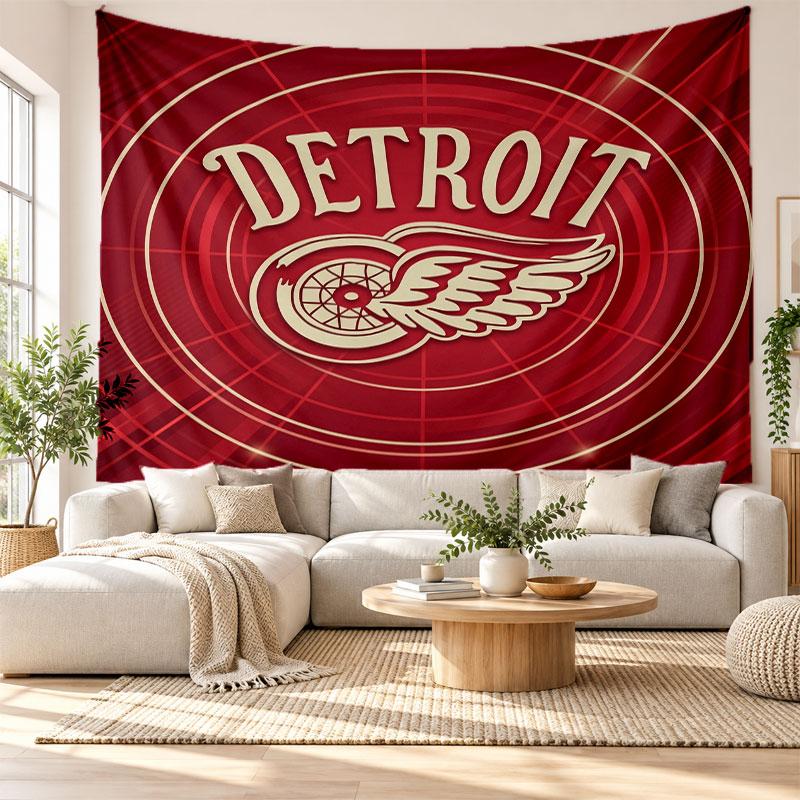 Detroit Red Wings Wall Tapestry, Soft Fabric Wall Hanging, Decorative Backdrop For Bedroom Home Wall Art