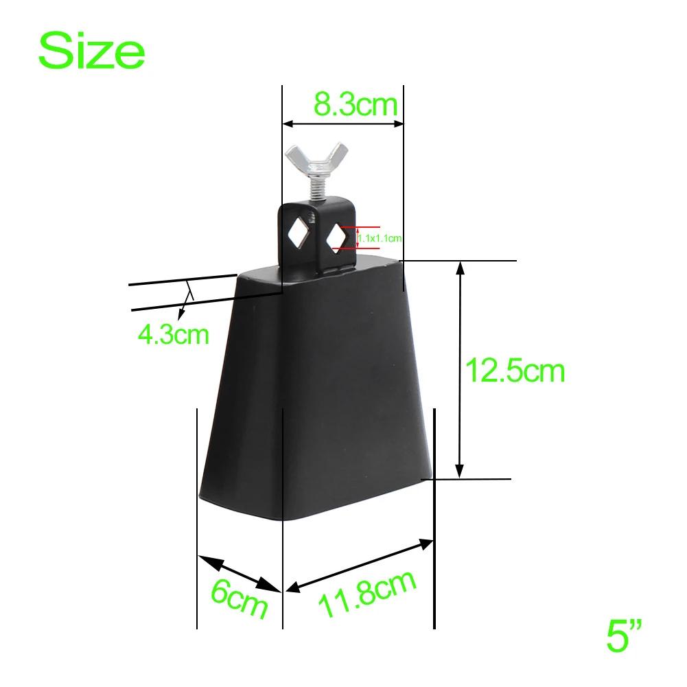 Jazz Drum Cowbell Loud Cow Bell Drums Crisp Cowbell Percussion Instruments Metal Cowbell for Concert Band Gatherings