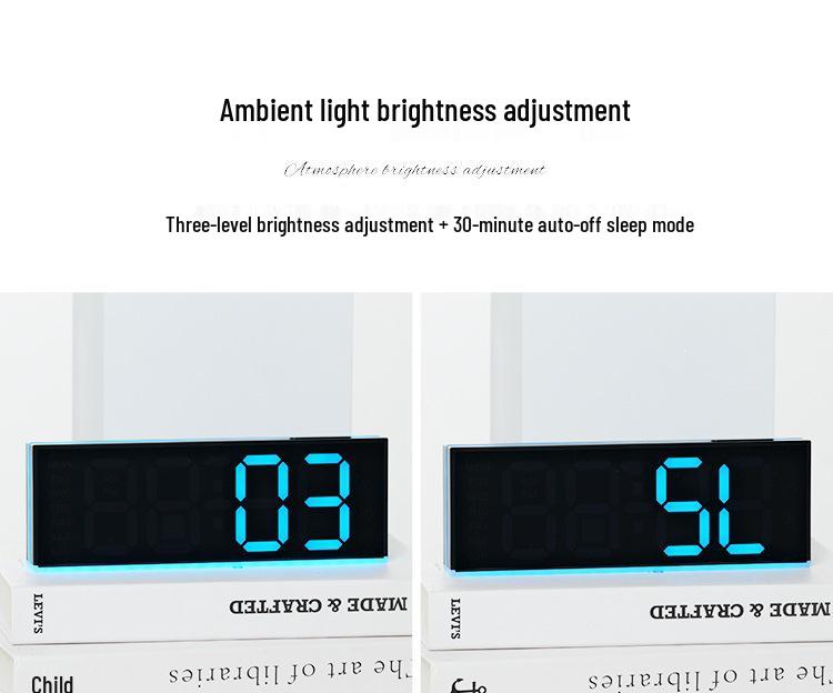 Large LED Multifunctional Electronic Clock with Special Ambient Light for Living Room