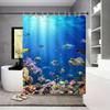 1Pc Vibrant Shower Curtain Polyester - With Hooks Waterproof Mildew Proof Easy Install Washable