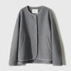 New Niche Design Beige Short Coat Casual Autumn Winter Coat
