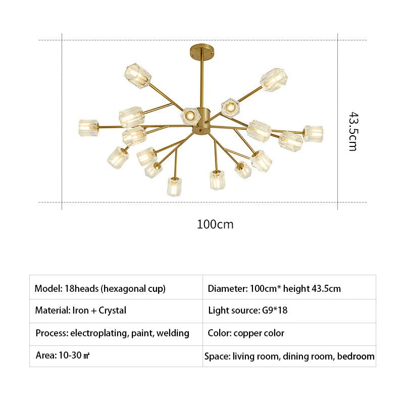 New Postmodern Ceiling Chandelier Light Luxury Living Room Simple Crystal Lighting Restaurant Bedroom Nordic Molecular Drop Lamp