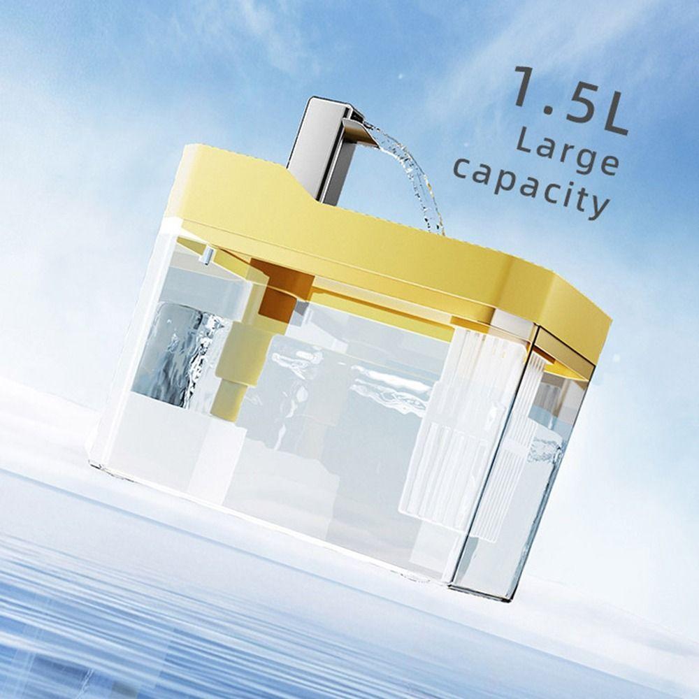 Praktischer 1,5L Haustier-Wasserspender Smartes Trinken Automatischer Filter Haustier-Trinkbrunnen Transparent mit Pumpe Katzentrinknapf Zuhause