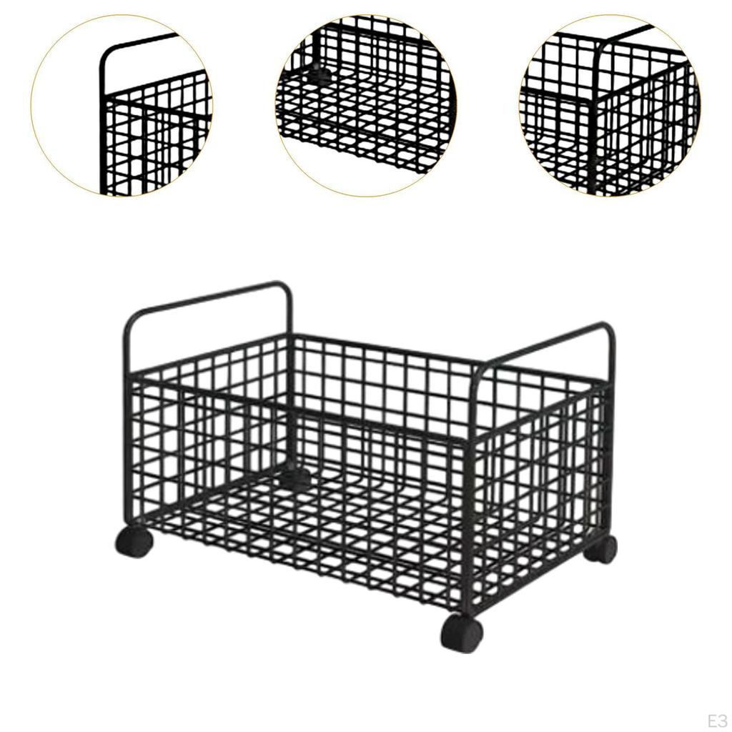 Book Carriage Storage Box to Roll under Desk Dormitory Box, Mobile Library Tray,