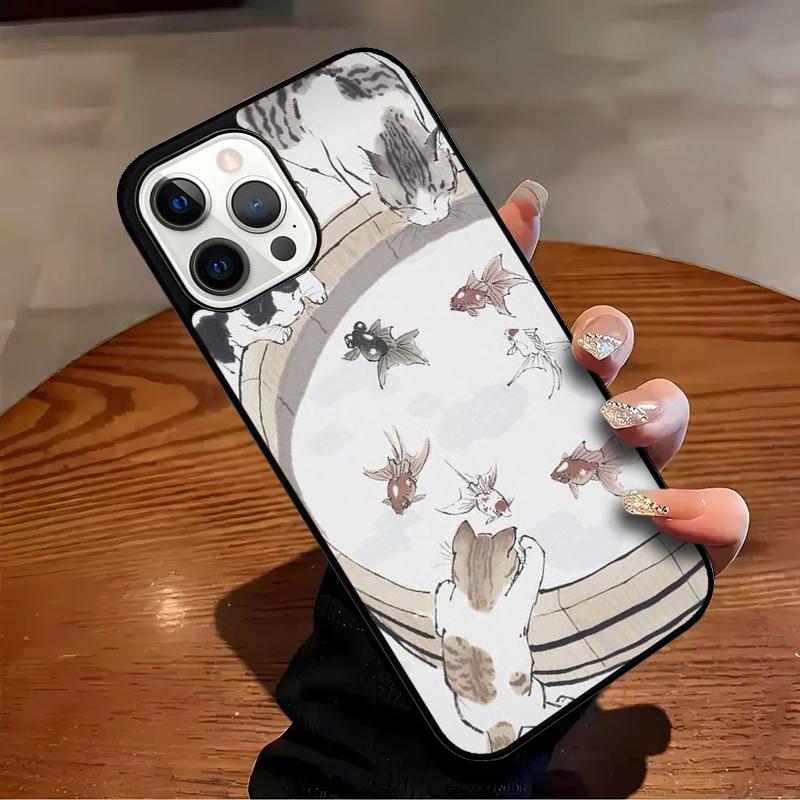 Japanese Cat Culture Aesthetic Art Phone Case For iPhone 17 Air 16 15 14 13 12 11 Pro Max Max Plus Bumper Case Cover