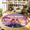 Round Rug Custom NameGTA Pattern Non Slip Carpet Home Floor Decor