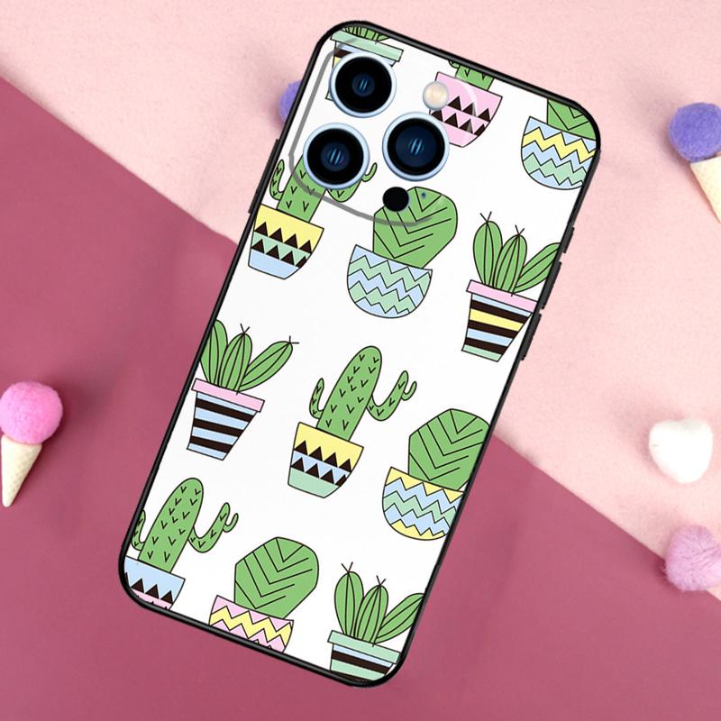CACTUS BANANA RETRO VINTAGE SUMMER Case For iPhone 16 Pro Max 11 12 13 Mini 14 15 Pro Max 16 Plus XR 16e Phone Back Cover
