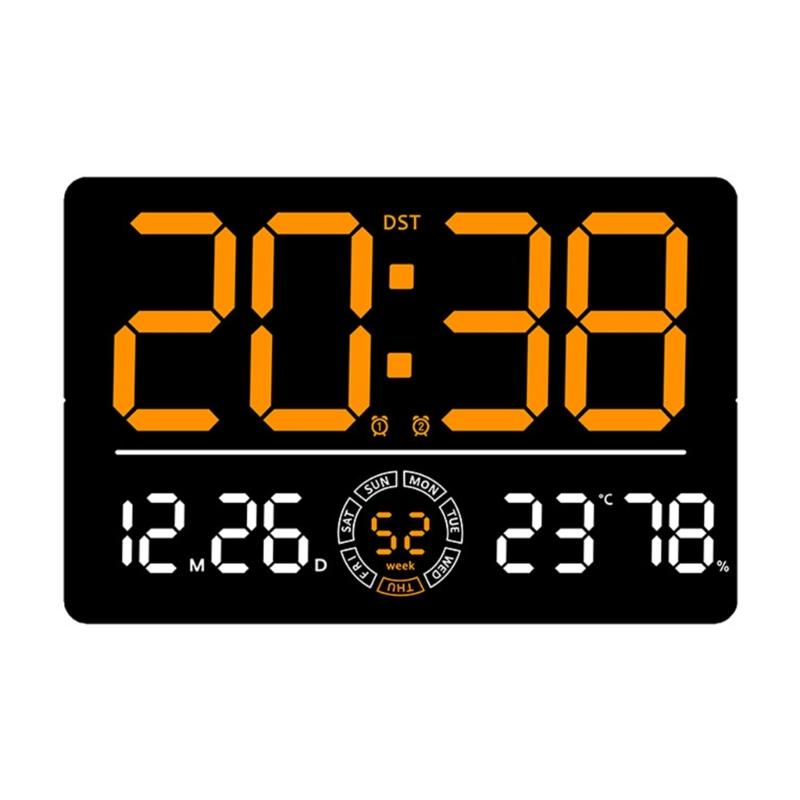 LED Digital Clock Auto Time Sync Large Display with 2 Alarm and Countdown Functions Temperature Display for Home Office