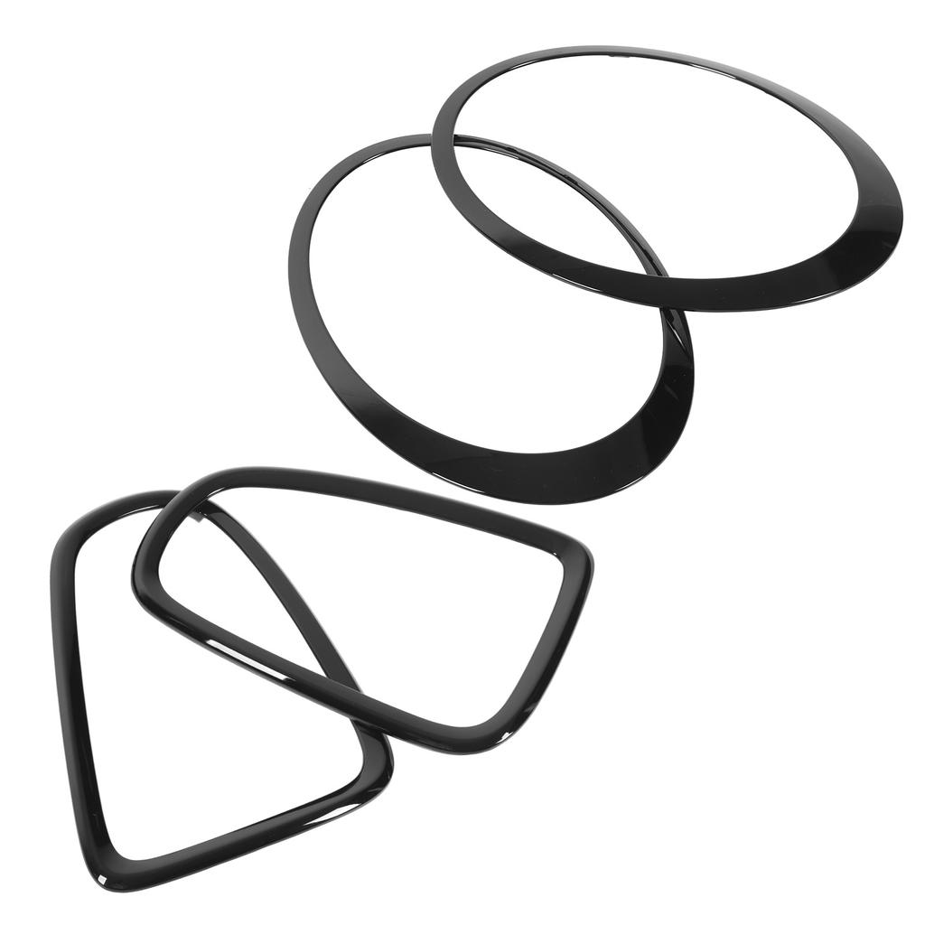 4pcs Gloss Black Headlight Taillight Surround Cover Trims Replacement for Mini R56 R57 R58 R59 Cooper S JCW 2007‑2015