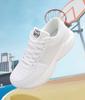 2024 White Low-Top Basketball Shoes: Non-Slip, Wear-Resistant with Shock-Absorbing Popcorn Sole & Rubber Patches for Men
