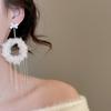 Silver Needle Fluffy Tassel Bow Earrings: Retro, Creative, High-End Winter Accessories for Women