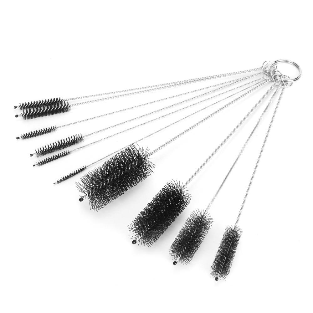 Stainless Steel Handle Bottle Cleaning Brush Nylon Brush Tube Brush  For Sippy Cups