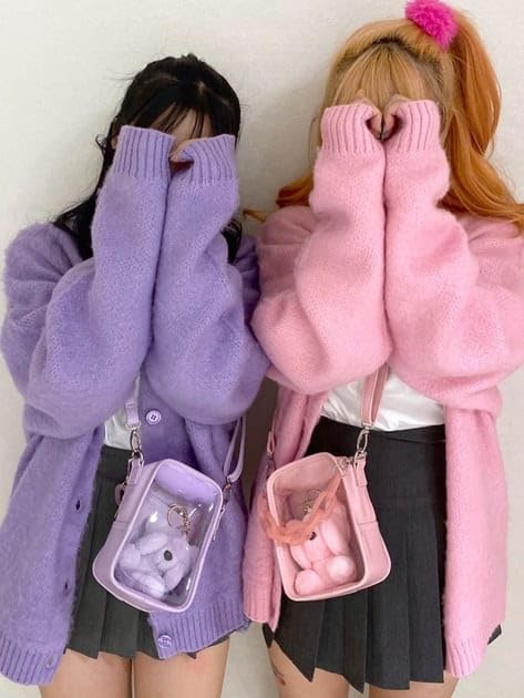 WEGO Stuffed Ita Shoulder Ita Deco Perfect for and Korean Perfect Gift for and Size F White 2-Way Bag, Bag, Bag, Events, Outings, More. Girly, Style,