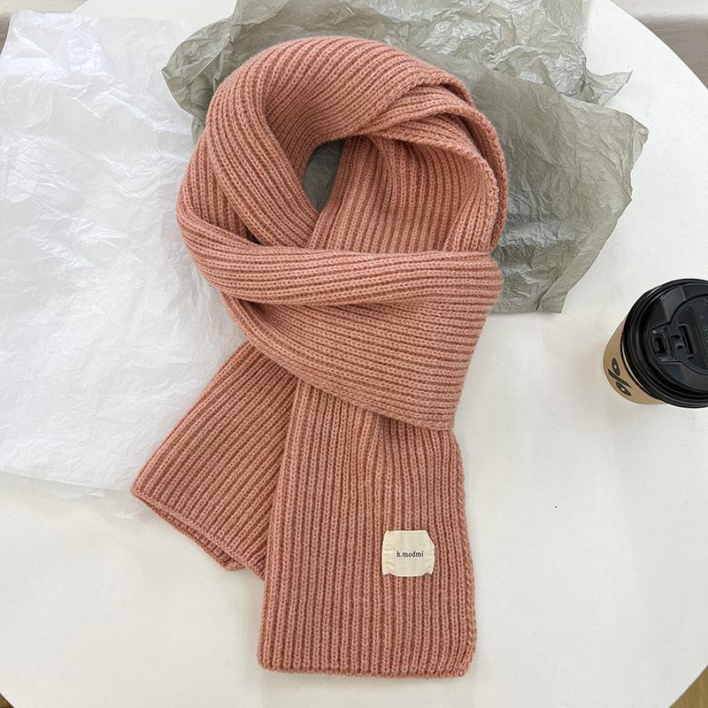 New Classic Retro Knitted Scarf Men Women Couple Korean Ins Thickened Soft Warm Solid Couple Scarves Thermal Muffler Male Female