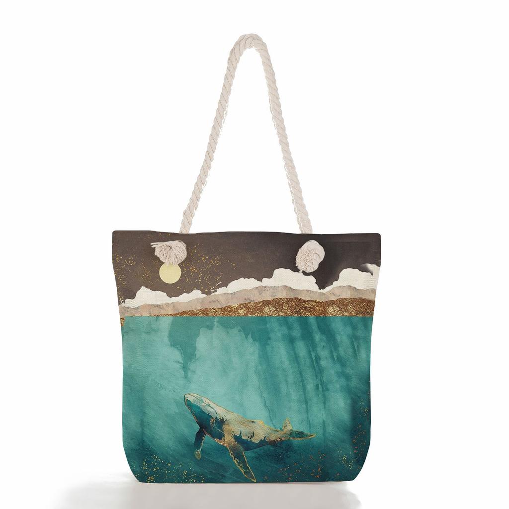 Animal Print Thick Rope Single-shoulder Beach Bag 7238