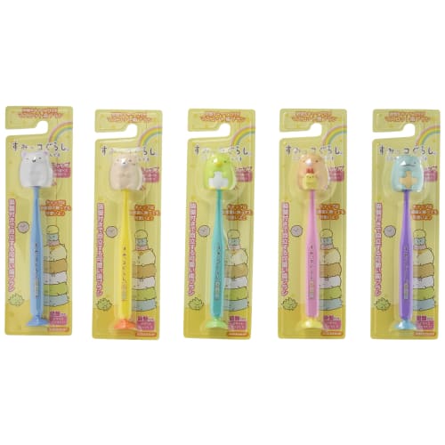 

[.co.jp Exclusive] U-Company Sumikkogurashi Mascot Toothbrush with Suction Cup, 5-Piece Set (Polar Bear, Cat, Penguin, Tonkatsu, and Lizard)