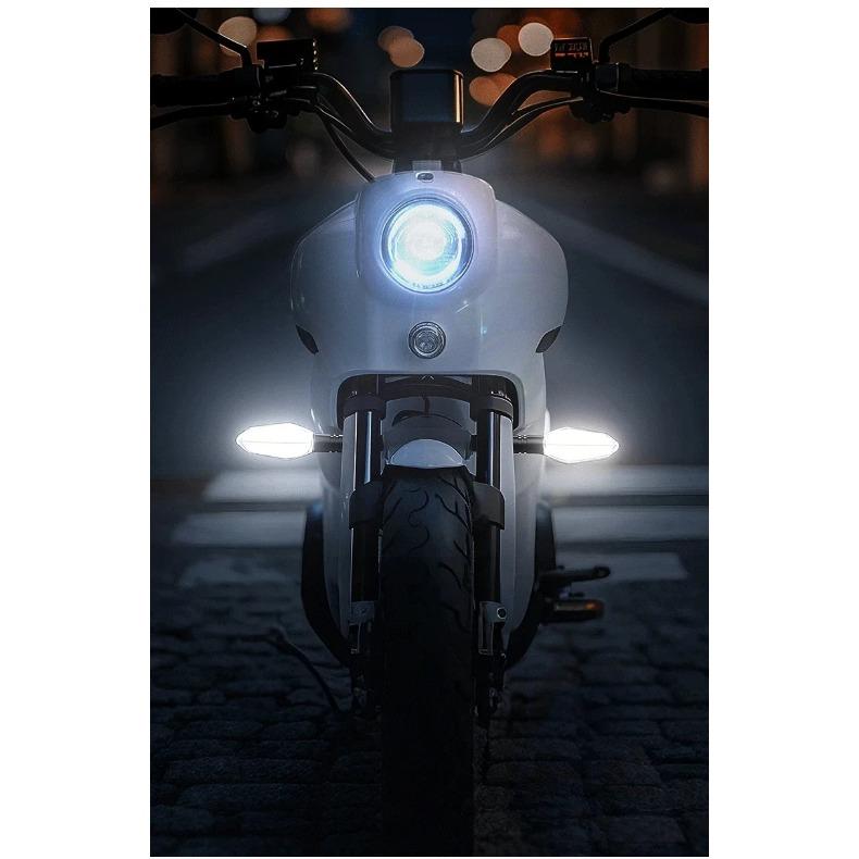 2PCS Universal Motorcycle LED Turn Signal Lamp Color Projection Lamp Sequential Flowing Flash Indicator Lights Running Light