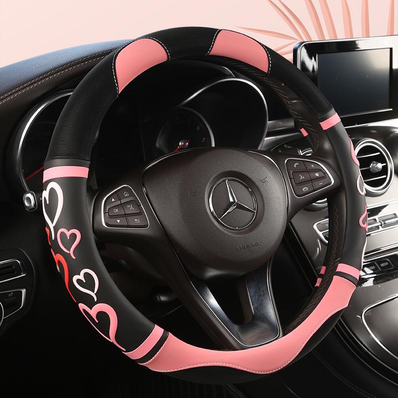 Luxury Heart Car Steering Wheel Cover - High-End Sport Design