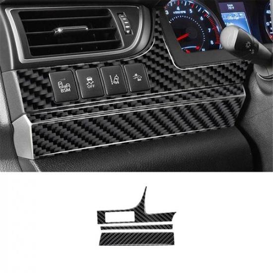 3Pcs Carbon Fiber Interior Driver Side Dashboard Cover Trim For Toyota Camry