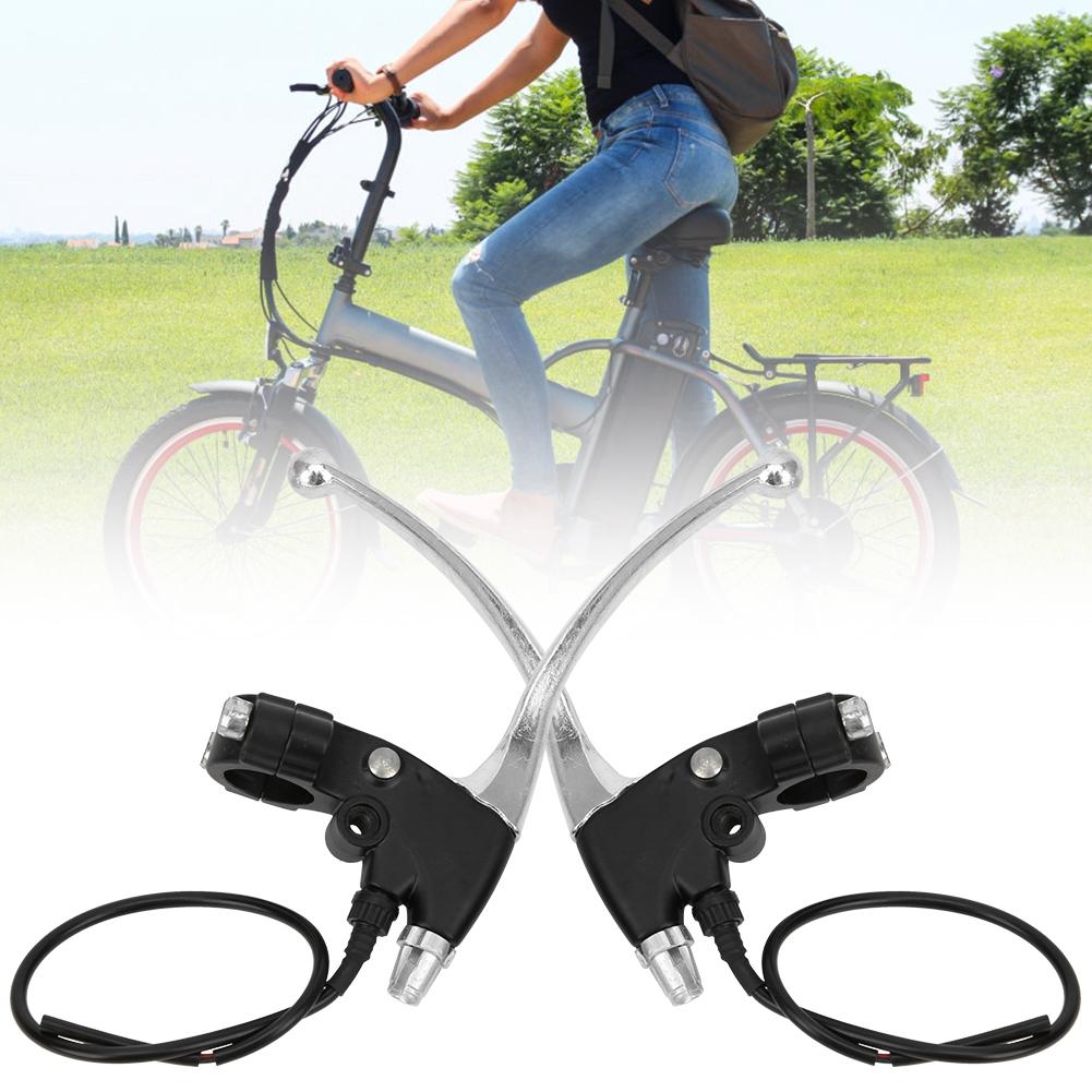 1Pair Electric Bicycle Universal Brake Lever All Aluminum Short Wire Handle Left and Right