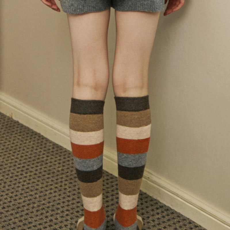Bananasisters Indie Cashmere Wool Striped Knee Socks (2 Colors)